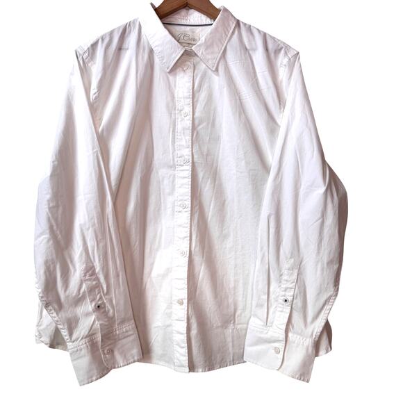 J. CREW Stretch Button Down Shirt Women 22 Cotton Slim Fitted Crisp Preppy Work - Picture 1 of 10